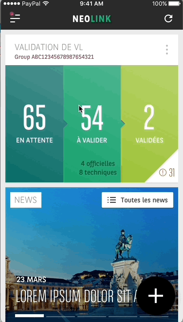 prototype mobile bnp paribas cib UX/UI design
